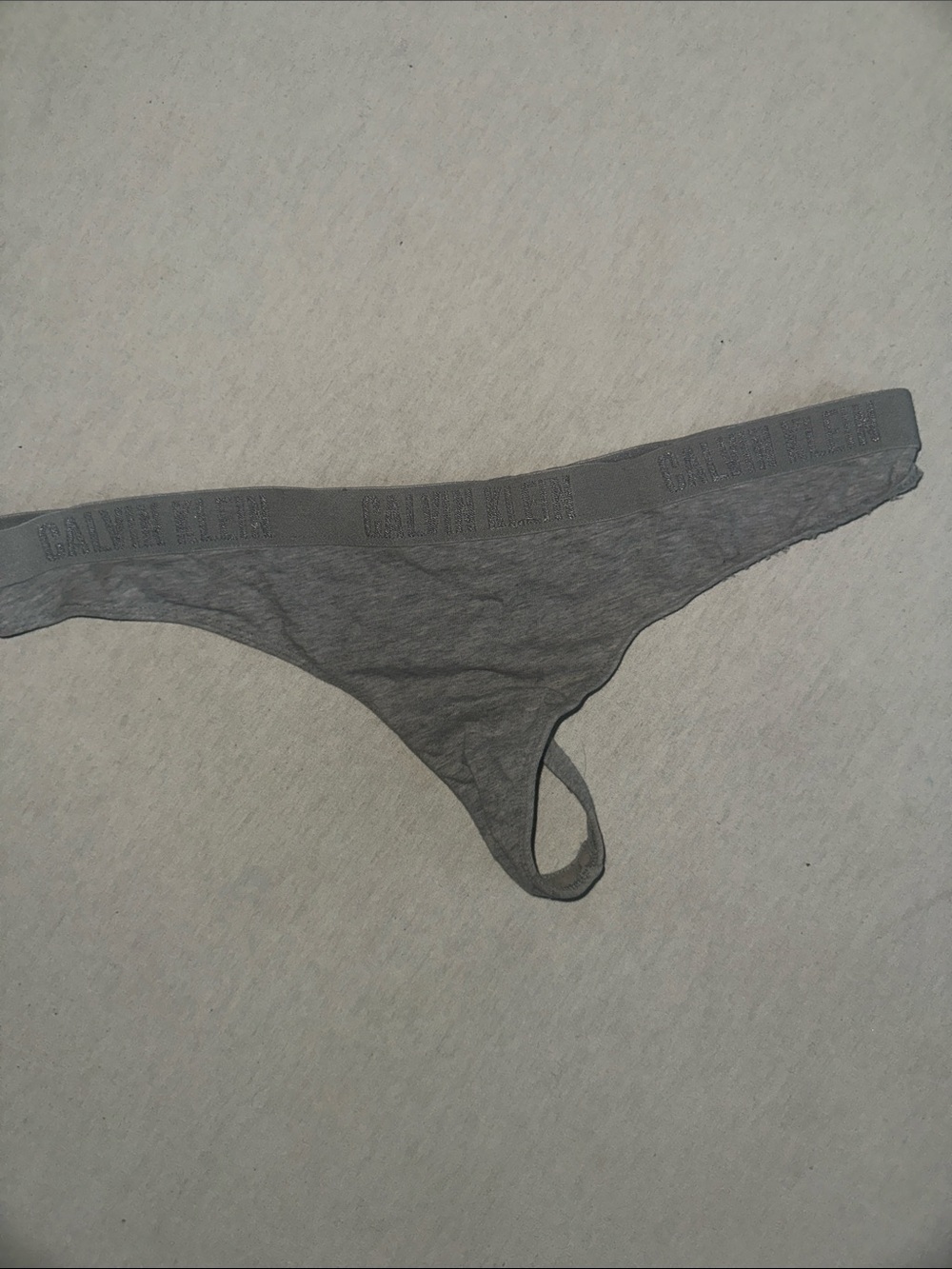 Womens OS Calvin Klein Heather Gray Logo Waistband Thong